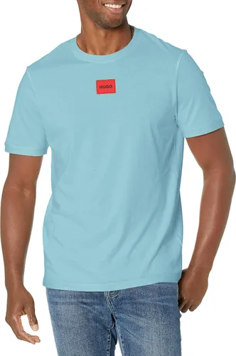 Vista 6 de Hugo Mens Ribbed Crew Neck Regular Fit Center Logo T-Shirt Blanco (Chalk White)