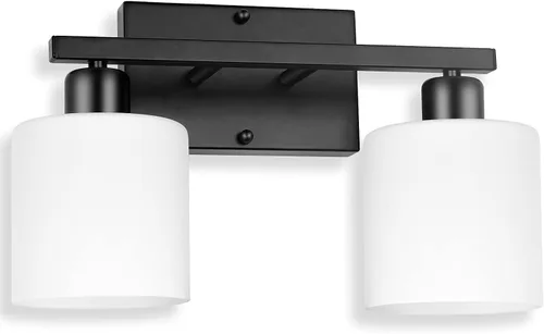 Vista 13 de Lámpara de tocador de baño sobre espejo con níquel cepillado, modernos apliques de pared de 2 luces para dormitorio, sala de estar, decoración