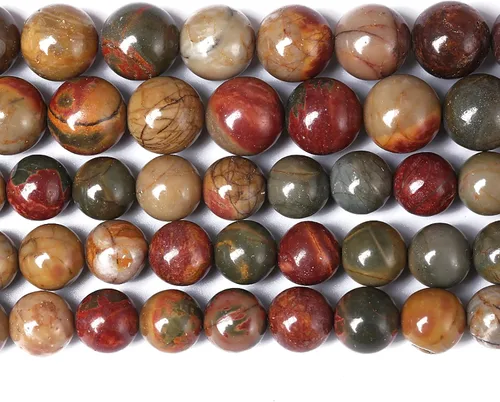 Vista 160 de 100 cuentas de piedra multicolor natural de 0.236 pulgadas (0.236 in), cuentas espaciadoras sueltas redondas para hacer pulseras, collares, aretes