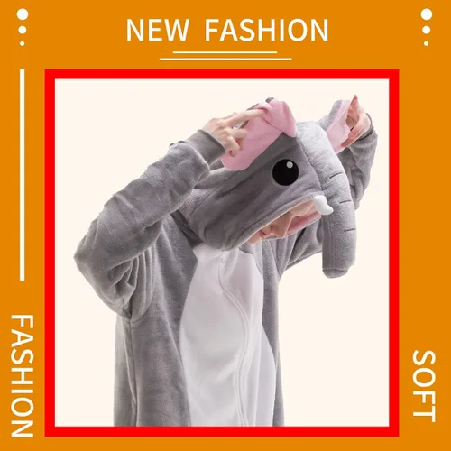 Vista 5 de COSUSKET Snug Fit Unisex Adult Onesie Pajamas, Flannel Cosplay Animal One Piece Halloween Costume Sleepwear Homewear
