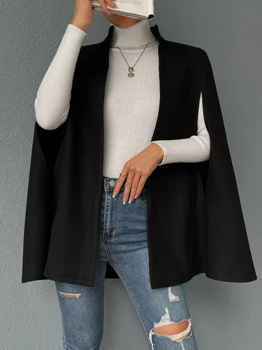 Vista 4 de WDIRARA Chaqueta de negocios de manga larga con capa dividida para mujer