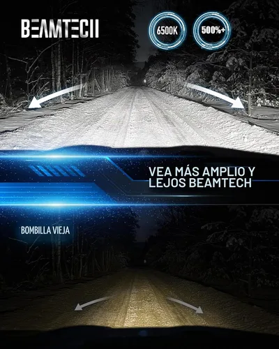 Vista 2 de BEAMTECH 90 05 Bombillas, 500% de brillo, Plug and Play, paquete de 2