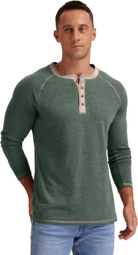 Vista 6 de Sailwind Camiseta de manga larga y corta para hombre Henley de algodón casual