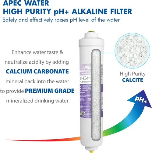 Vista 5 de APEC Water Systems PHPLUSKIT-14 - Kit de filtro alcalino de carbonato de calcio de alta pureza de 10 pulgadas con conexión rápida de 1/4