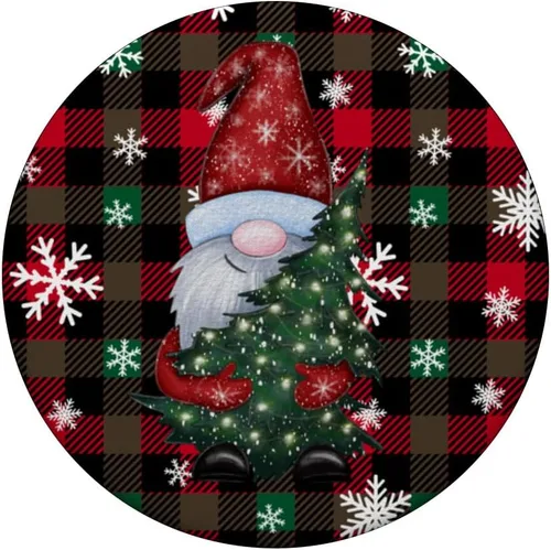 Vista 3 de Gnomos de Navidad rojo y negro búfalo tartán a cuadros PopSockets estándar PopGrip