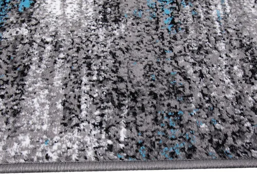 Vista 5 de Flash Furniture Rylan Collection - Alfombra contemporánea de olefinas azules, de pelo alto, 2 x 10 pies, respaldo de yute, pasillo, entrada