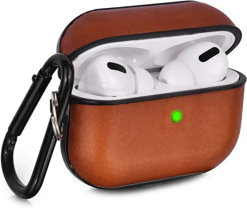 Vista 15 de V-MORO Compatible con Airpods Pro 2 Funda de Cuero Genuino AirPod Pro 2ª Generación Hombres [LED Frontal Visible] Fundas Protectoras de Cuero Negro