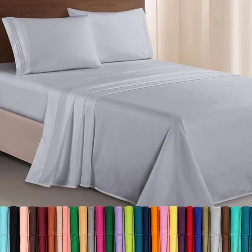 Vista 69 de Elegant Comfort Lujoso juego de sábanas de microfibra de alta calidad 1500 hoteleras bordadas de tres líneas más suaves de 4 piezas, resistente a