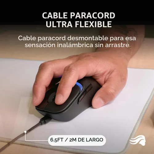 Vista 6 de GLORIOUS Gaming Model D3 ratón con cable para juegos - Peso ultraligero de 57g, interruptores ópticos de 130M de clic, sensor BAMF 3.0 de 30K DPI