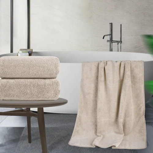 Vista 5 de POLYTE Toalla de baño de microfibra de secado rápido, sin pelusas, 35 x 70 pulgadas, paquete de 2 (beige)
