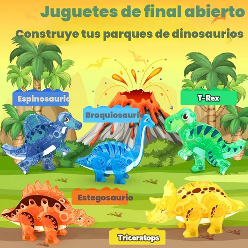Vista 3 de Coodoo Juguetes de Dinosaurio Fichas Magnéticas 3D Dinosaurios Móviles para Niños 3-5 5-7 Juguetes Sensoriales para Exteriores para Niños Pequeños