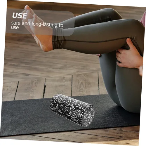Vista 9 de Rodillo de yoga de espuma de alta densidad para masaje muscular, relajación, superficie antideslizante con diseño de ranura, equipo de fitness