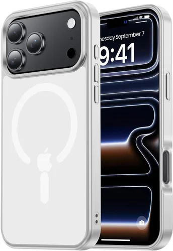 Vista 102 de Tigowos Funda Magnética para iPhone Air Compatible con MagSafe Resistente a Caídas de 16 Pies Cubierta Trasera con Sensación de Piel Mate a Prueba