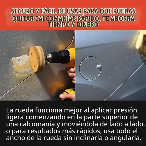 Vista 5 de TCP Global Rueda de goma para borrar con adaptador de taladro, borde