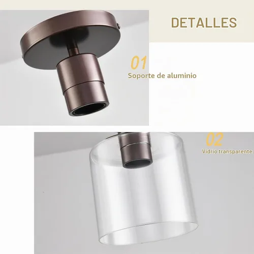 Vista 5 de Lámpara de techo semiempotrada de bronce aceitado, moderna lámpara de techo de granja para armario, pasillo, entrada, lámpara de pasillo, lámpara