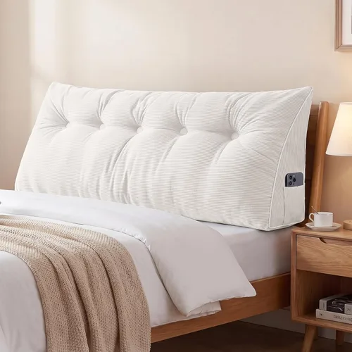 Vista 51 de Sasttie Almohada de Cabecera Full, Almohada de Cuña Cabecera para Sentarse en la Cama, Soporte de Respaldo Cojín Triangular para Leer - Cuenta