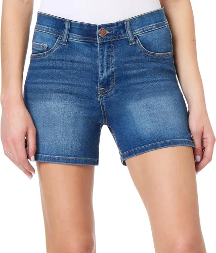 Vista 8 de Angels Forever Young Pantalones cortos de mezclilla 360 Sculpt de 5 y 7 pulgadas de entrepierna a medio muslo para mujer, tallas 6-16 5" Manhattan
