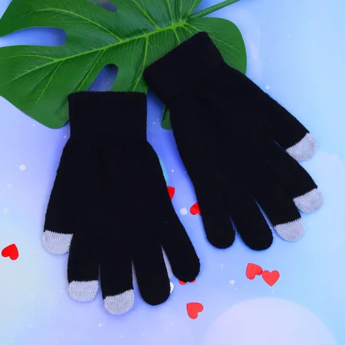 Vista 4 de Cooraby 60 pares de guantes de invierno para pantalla táctil a granel, guantes de punto cálidos para hombres, mujeres y adolescentes