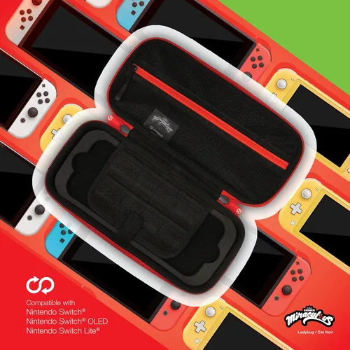 Vista 6 de Limited Edition Official Miraculous EVA Hard Shell Protective Travel Carrying Case Officially Licensed - For Nintendo Switch OLED ModelNintendo