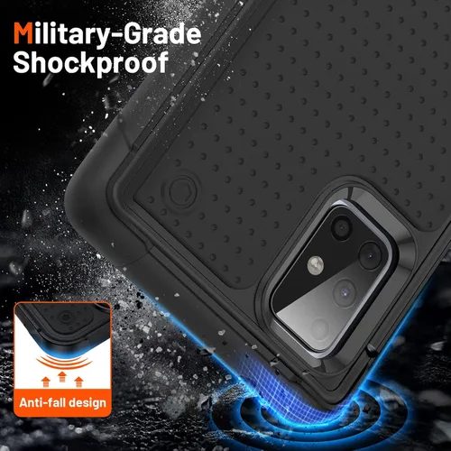 Vista 61 de Jeylly Compatible con Samsung Galaxy A22 5G Funda, Funda Samsung A22 5G con 2pcs protectores de pantalla de vidrio templado