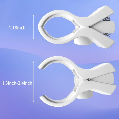Vista 4 de BILIONE 1 pieza de clip versátil para micrófono, soporte ajustable para micrófonos con diámetro exterior entre 32mm y 60mm, con adaptador de Blanco
