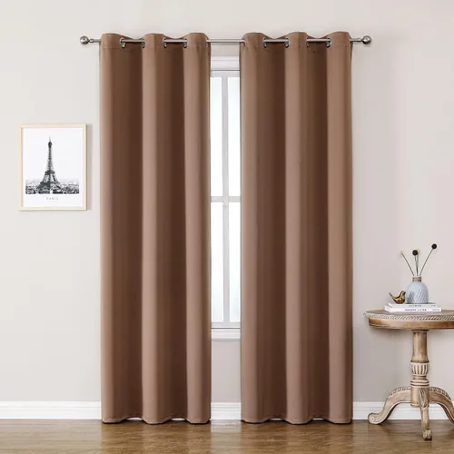 Vista 102 de ChrisDowa - Cortinas cortas para ventana de 40 pulgadas para dormitorio - Cortinas cortas con ojales y aislamiento térmico para oscurecer