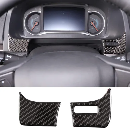 Vista 4 de Kit de calcomanías de fibra de carbono real 3D suave para consola de automóvil, salida de aire, marco de ventilación, decoración compatible con Negro