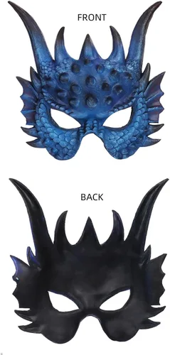 Vista 2 de Máscara de dragón de Halloween, máscara de espuma de media cara para disfraz de cosplay