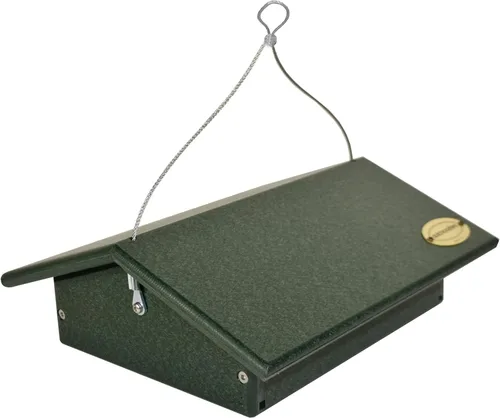 Vista 4 de DutchCrafters Comedero de plástico de poliéster al revés para pájaros, para colgar en el exterior, dos soportes para tartas de sebo para exteriores