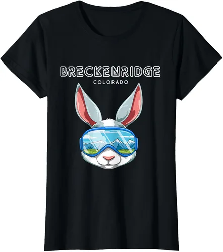Vista 43 de Breckenridge Colorado USA - Camiseta de esquí y snowboard de conejo, Negro, S