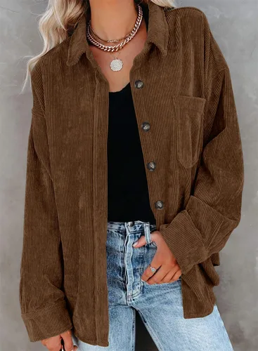 Vista 106 de ZOLUCKY Chaqueta de manga larga con botones para mujer, talla grande, blusas