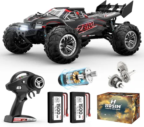 Vista 7 de Hosim Camión a control remoto a escala 1:10 de más de 48 KMH para adultos, 4 x 4 todo terreno, auto RC eléctrico impermeable para niños de 8 a 12