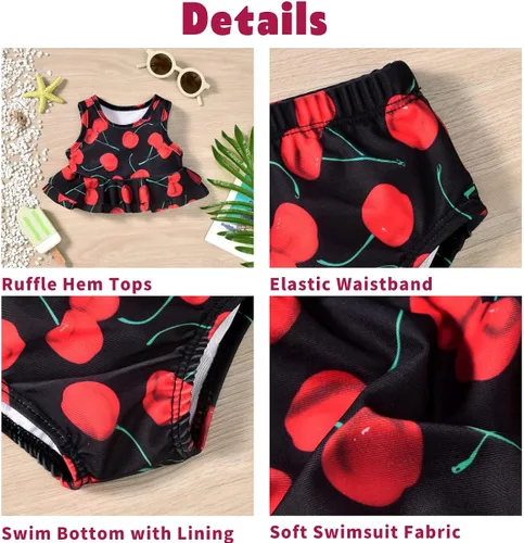 Vista 4 de Aalizzwell Traje de baño de dos piezas para niña pequeña