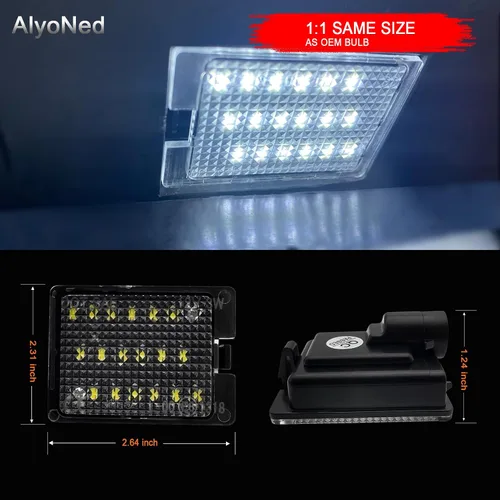 Vista 5 de AlyoNed - Luz LED para Placa de Matrícula, Compatible con Dodge Durango 2014-2022, Camioneta, Lente Transparente, 6500K Blanco