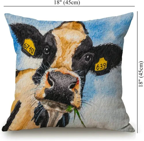 Vista 8 de Solekla Funda de almohada cuadrada de lino y algodón con flores blancas y negras, funda de cojín decorativa para sofá de 18 x 18 pulgadas Sl157