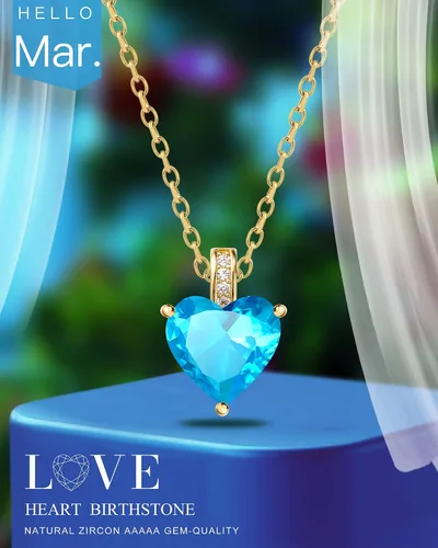 Vista 5 de Collar de piedra natal genuina para mujer, collar de amor de corazón, regalos de cumpleaños para ella