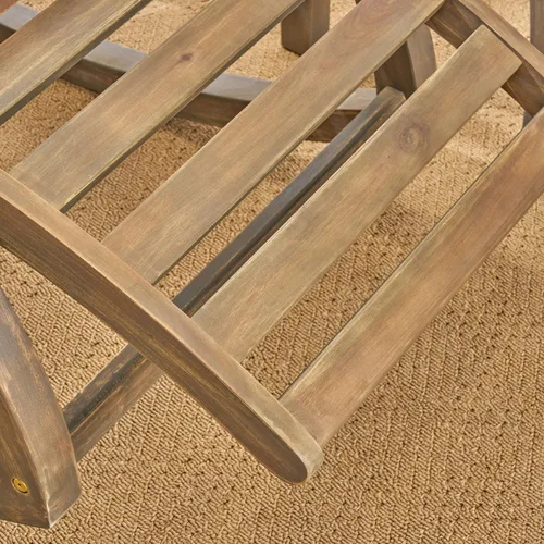 Vista 6 de GDFStudio Sunview - Sillones reclinables con mesa auxiliar para porche y patio Madera de acacia Acabado gris
