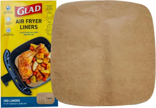 Vista 9 de Forros para freidora de aire Glad, antiadherentes y resistentes al calor, material de grado alimenticio, adecuados para freidoras de aire redondas