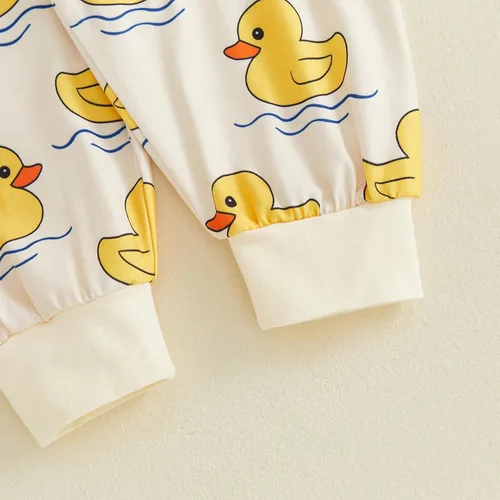 Vista 7 de 6, 12, 18, 24 meses, 2, 3, 4T, ropa de bebé, camisa de manga larga, pantalones de cintura elástica, conjunto de trajes de otoño Amarillo