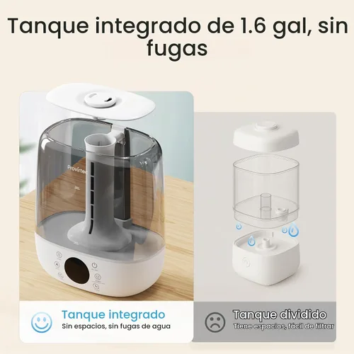 Vista 3 de Provirtec 6L MistGrove Self-Cleaning Humidifier Bedroom, Warm Cool Mist