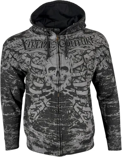 Vista 2 de Xtreme Couture by Affliction - Sudadera con capucha y cremallera para hombre Negro (Anatomía)