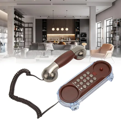 Vista 3 de Teléfonos fijos para el hogar, teléfonos de pared, teléfono con cable para personas mayores, teléfono doméstico retro terrestre, teléfono fijo