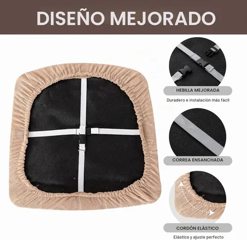 Vista 5 de Genina Fundas de Asiento Impermeables para Sillas Fundas de Sillas de Comedor Fundas de Asiento Elásticas para Protector de Sillas de Comedor Fundas