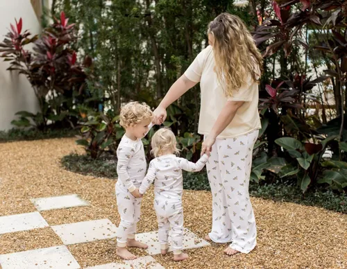 Vista 4 de Burt's Bees Baby Pijama a juego de algodón orgánico Baby Mommy and Me