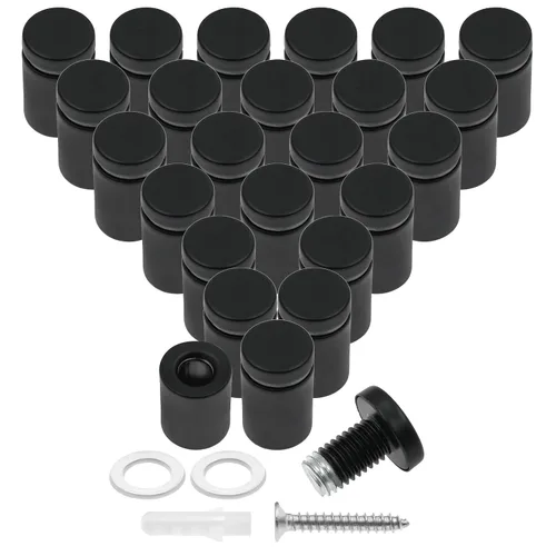 Vista 43 de Luomorgo 12 piezas tornillos separadores de acero inoxidable de 1" x 1", herrajes de montaje para letreros de pared, separadores de vidrio