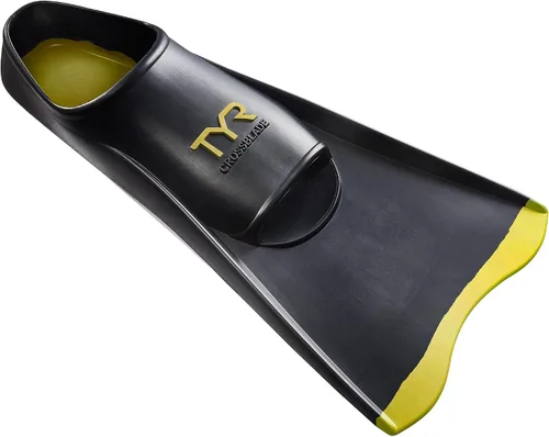 Vista 10 de TYR Crossblade Fins 2.0 - Aletas de natación de goma natural duraderas de hoja corta para entrenamiento de fuerza, velocidad y resistencia de piernas
