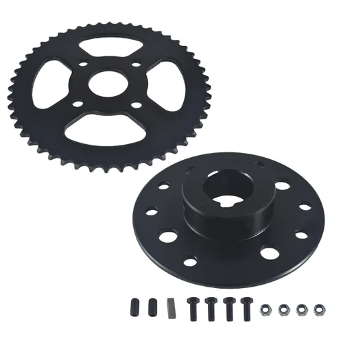 Vista 5 de Kit de buje de piñón de acero CPVNQMDG para kart con ranura de 1 pulgada, chavetero de 1/4, kit de hardware con cadena 420, piñón de transmisión