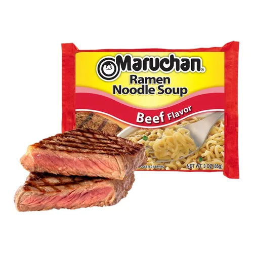 Vista 2 de Maruchan Sopa de fideos ramen, carne de res, 3 oz