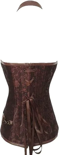 Vista 3 de AlivilaY Fashion - Corsé steampunk gótico retro con varillas de acero para mujer
