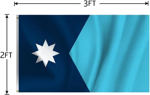 Vista 2 de Nacilerto Nueva bandera del estado de Minnesota de 2 x 3 pies, colores vivos, doble costura de poliéster, nuevas banderas MN con 2 ojales de latón.